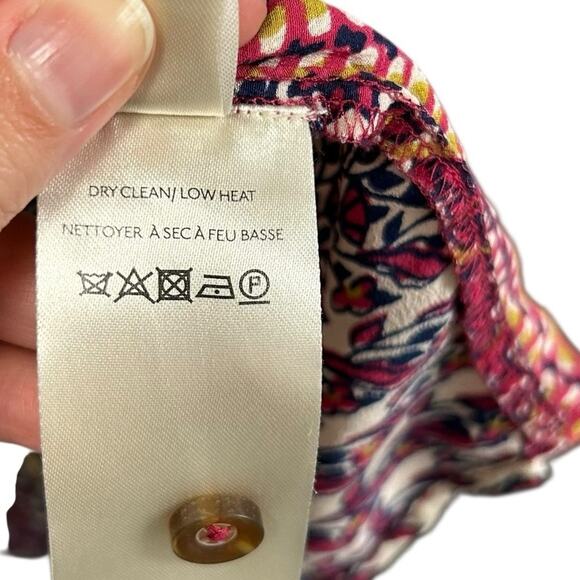 Maeve by Anthropologie Lilyana Tiered Silk 3/4 Sleeve Tunic Blouse Womens Large - Picture 5 of 7